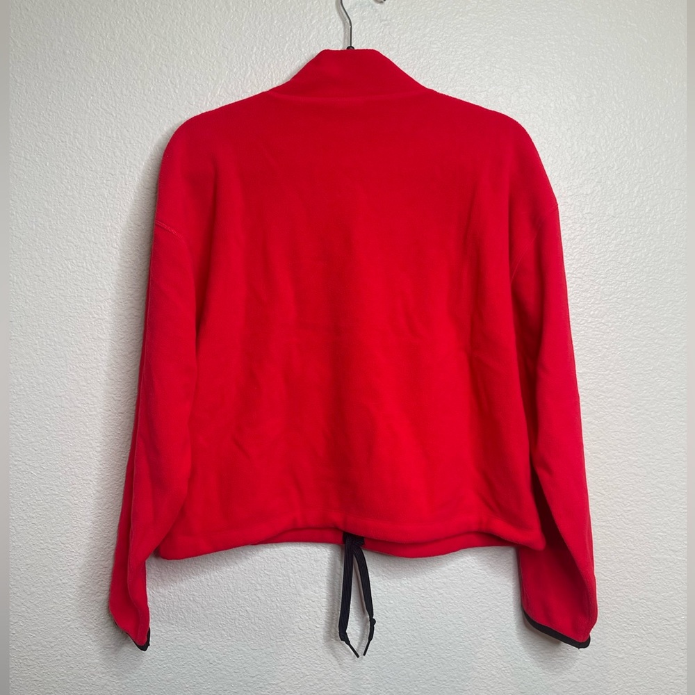 Victorias Secret PINK Red Cropped Fleece Half Zip Pullover Sweater Size Medium - Picture 9 of 9